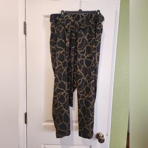 Torrid Black and Gold Chain Print Pants